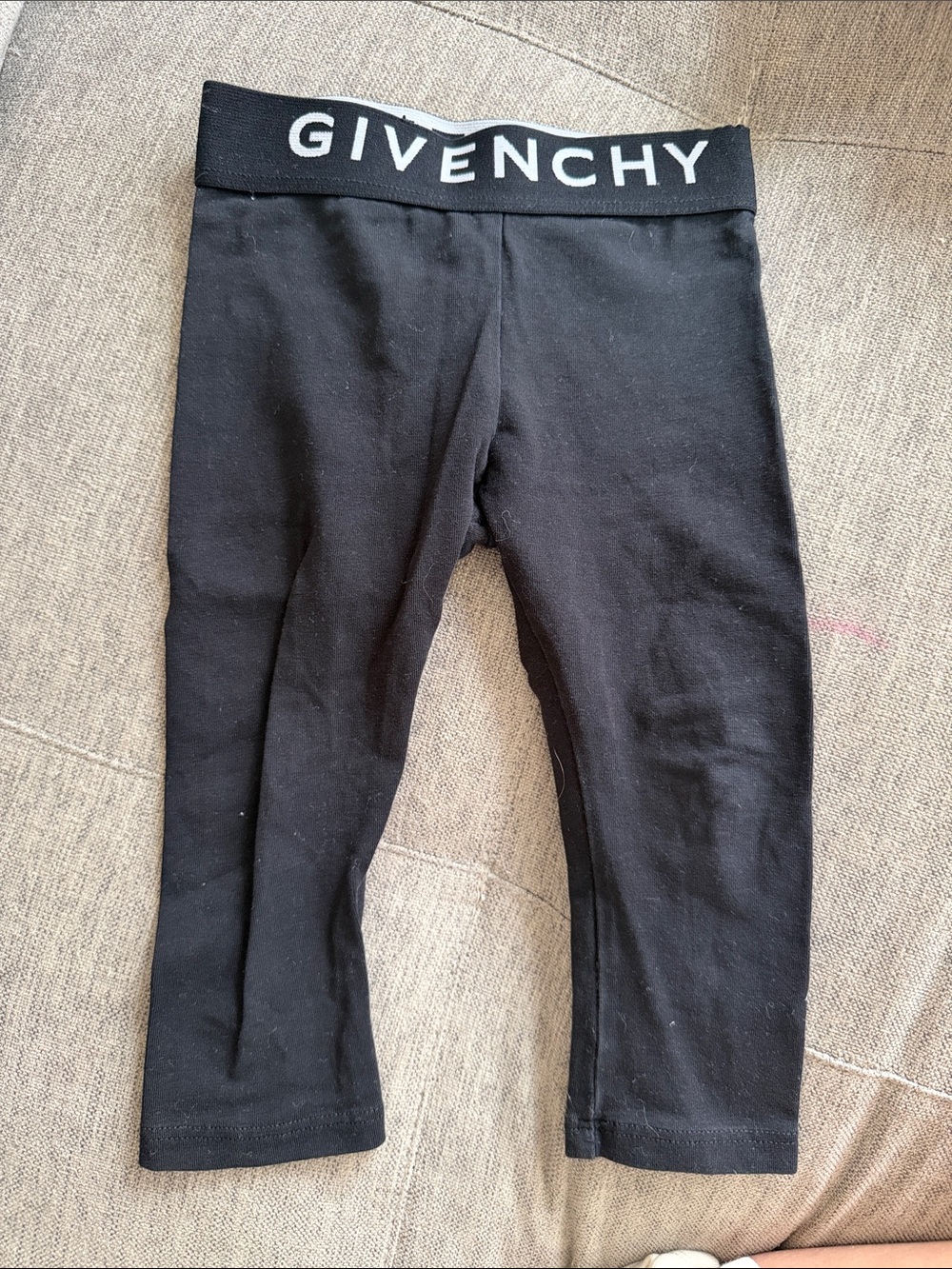 Givenchy Kids Black Leggings with White Logo Waistband